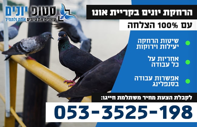 הרחקת יונים בקרית אונו