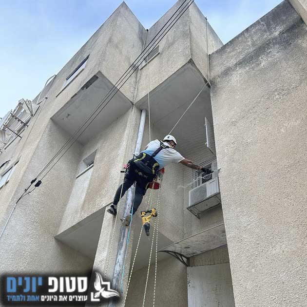 עבודת סנפלינג לבניין
