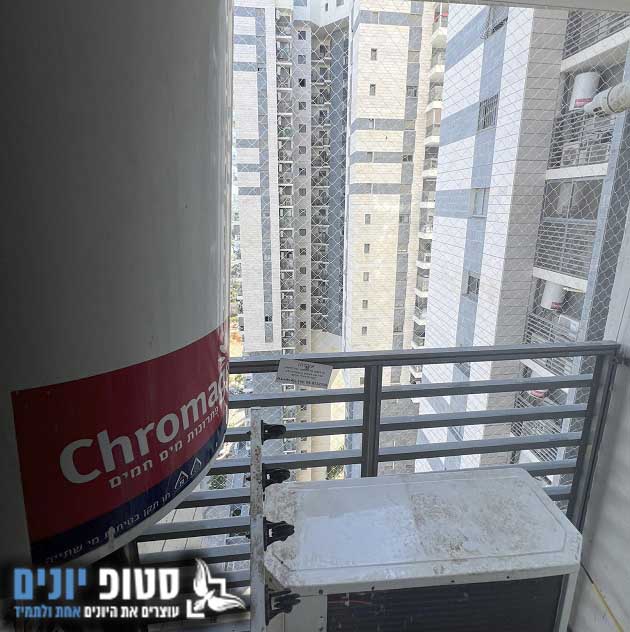 הרחקת יונים במסתור כביסה בכפר סבא