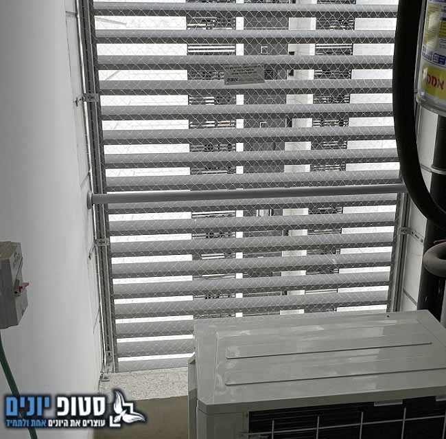 רשת נגד יונים במסתור כביסה בקרית מלאכי
